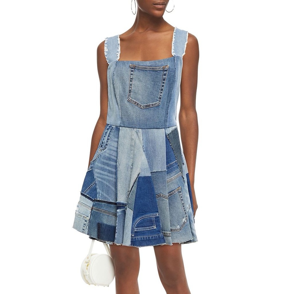 Dolce & Gabbana Blue Patchwork Denim Mini Dress